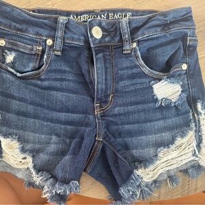 American Eagle Outfitters Distressed Blue Jean Shorts